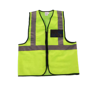 Reflective Vest with Zip and ID Lime