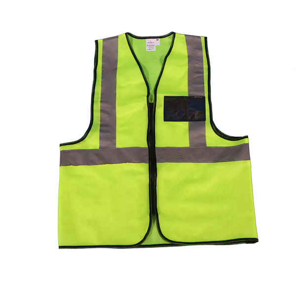 Reflective Vest with Zip and ID Lime