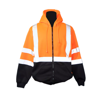 Orange / Black  Pro Fleece Jacket With Hood