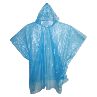 Emergency Rain Poncho With Hood, Reusable