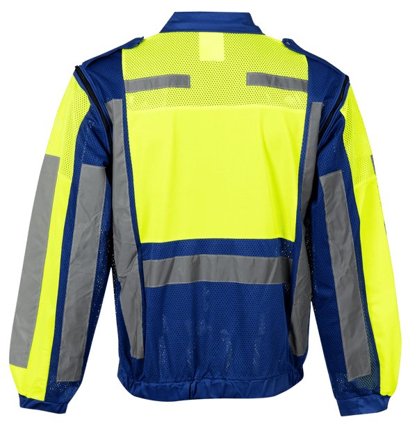 Pioneer Metro Reflective Jacket with Detachable Sleeves - Lime/Navy
