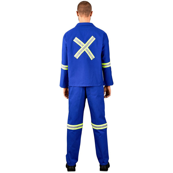 Technician 100% Cotton Conti Suit - Reflective Arms, Legs & Back - Yellow Tape