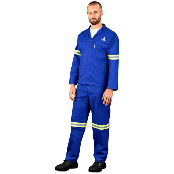 Technician 100% Cotton Conti Suit - Reflective Arms, Legs & Back - Yellow Tape