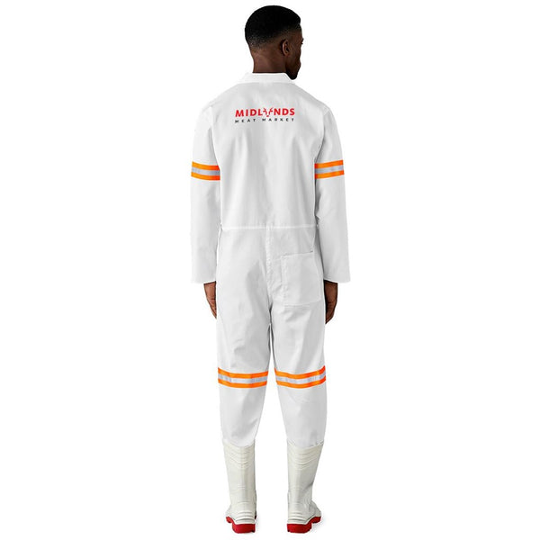 Safety Polycotton Boiler Suit - Reflective Arms & Legs - Orange Tape