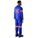 Safety Polycotton Boiler Suit - Reflective Arms Legs & Back - Orange Tape