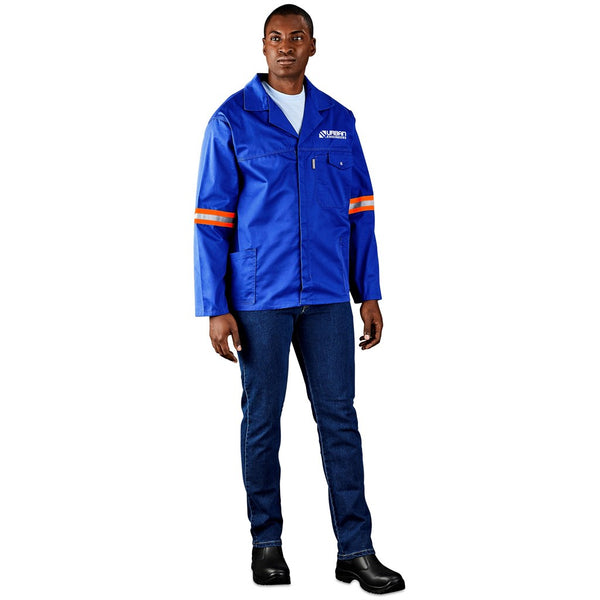 Site Premium Polycotton Jacket - Reflective Arms - Orange Tape