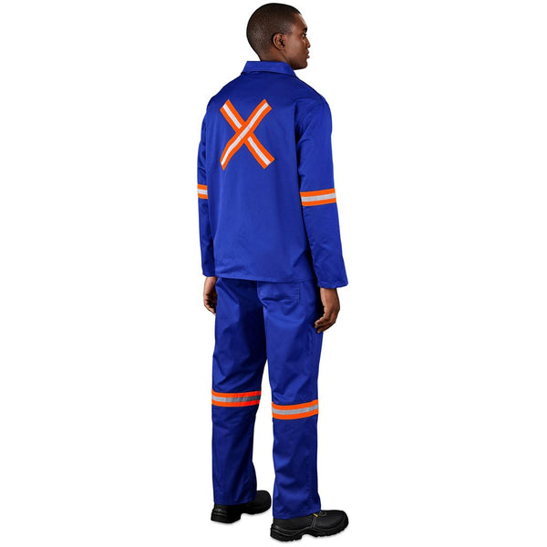 Site Premium Polycotton Jacket - Reflective Arms & Back - Orange Tape