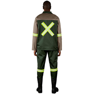 Site Premium Two-Tone Polycotton Jacket - Reflective Arms & Back - Yellow Tape