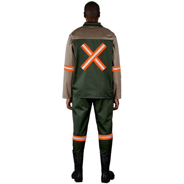 Site Premium Two-Tone Polycotton Jacket - Reflective Arms & Back - Orange Tape