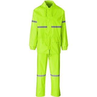 Outdoor Hi-Viz Reflective Polyester/PVC Rainsuit - Lime