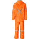 Outdoor Hi-Viz Reflective Polyester/PVC Rainsuit - Orange