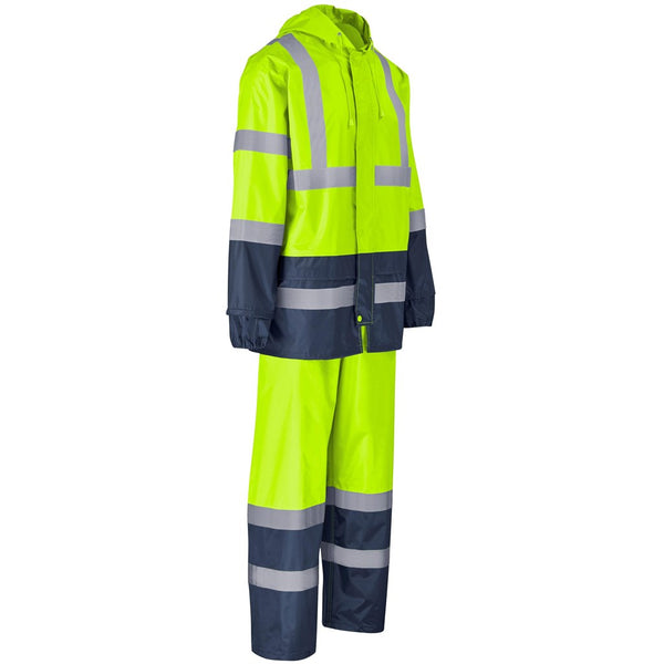 Torrent Two-Tone Hi-Viz Ref Polyester/PVC Rainsuit - Lime