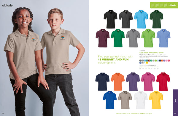 Kids Basic Pique Golf Shirt