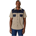 Mens Short Sleeve Serengeti 2-Tone Bush Shirt