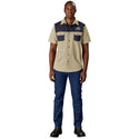 Mens Short Sleeve Serengeti 2-Tone Bush Shirt