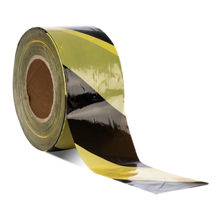 Barrier Tape Black and Yellow 500m Roll