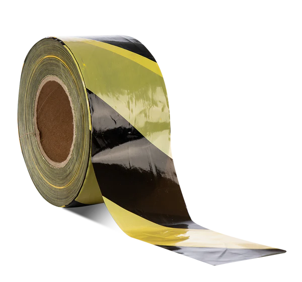 Barrier Tape Black and Yellow 500m Roll