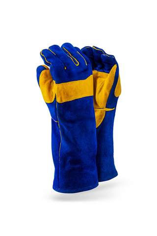8" Blue Lined Double Palm Premium Kevlar Stiched Glove