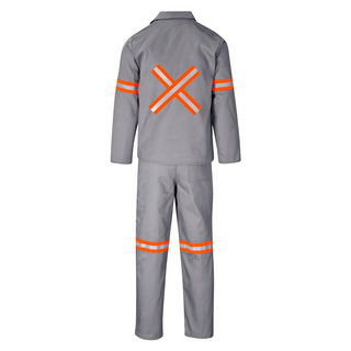 Buy gray Trade Polycotton Conti - Suit Reflective Arms, Legs &amp; Back - Orange Tape