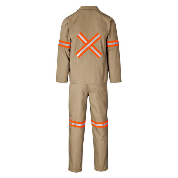 Trade Polycotton Conti - Suit Reflective Arms, Legs & Back - Orange Tape