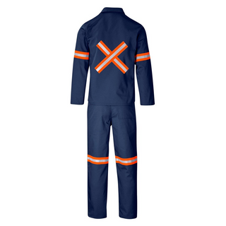 Buy navy Trade Polycotton Conti - Suit Reflective Arms, Legs &amp; Back - Orange Tape