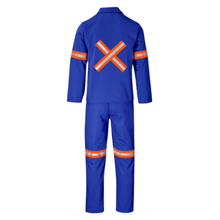 Buy royal-blue Trade Polycotton Conti - Suit Reflective Arms, Legs &amp; Back - Orange Tape