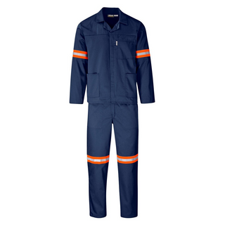 Buy navy Trade Polycotton Conti Suit - Reflective Arms &amp; Legs - Orange Tape