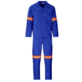 Buy royal-blue Trade Polycotton Conti Suit - Reflective Arms &amp; Legs - Orange Tape