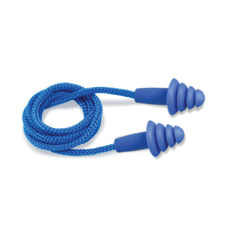 Blue Reusable Earplugs Corded with Metal Detector SNR32DB