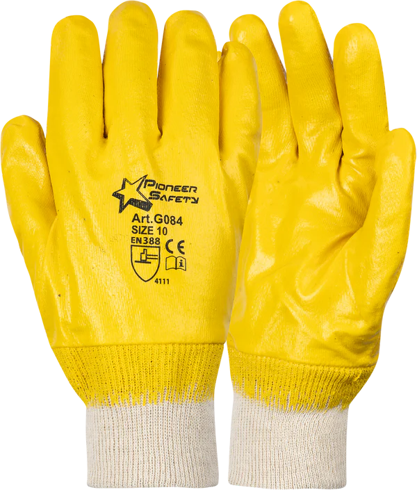 Nitrile Fully Dipped Yellow Gloves