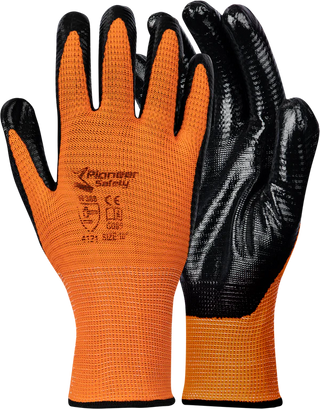 Econo Nitrile Dipped Gloves - Orange