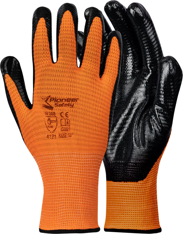 Econo Nitrile Dipped Gloves - Orange