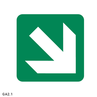 Diagonal Green Arrow safety sign (GA2.1)