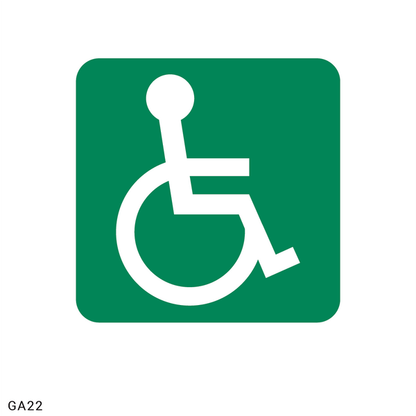 Allocated To Or Accessible to Wheelchair safety sign (GA22)