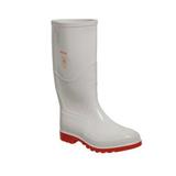 Wayne Duralight Knee-Length Gumboots - White/Red (Non-Steel Toe) - Size 9