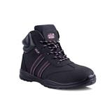 Ella Jasmin Ladies High-Top Safety Boots - Black/Pink - Size 3