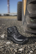 Hawk Safety Boots: Work boot with laces, reflective tabs, and a comfortable design.