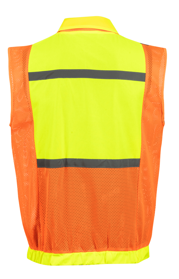 Pioneer Sleeveless Reflective Jacket - Lime and Orange