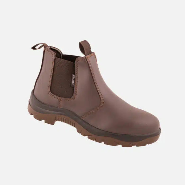 Kaliber Chelsea Boot: Chelsea boot with elastic sides, steel toe cap, and easy pull-on design.