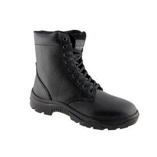 Kronos Safety Boot: Black work boot with laces, steel toe cap, durable sole, and a padded collar.