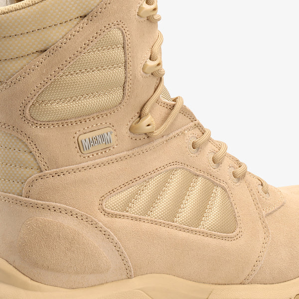 Lynx 8.0 SZ: Work boot with laces, suede upper, breathable mesh panels, and a durable sole.