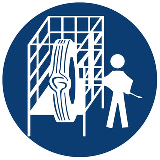 Safety Cage Shall Be Used SABS safety sign (MV16)
