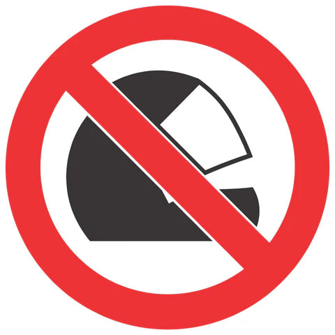 No Wearing of Helmets SABS safety sign (PV18)