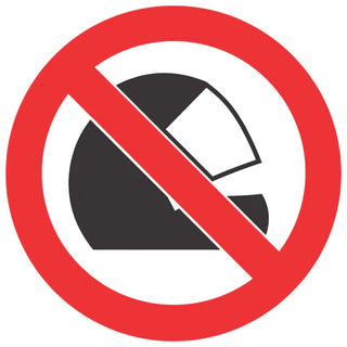 No Wearing of Helmets SABS safety sign (PV18)