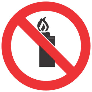 No Lighters And Open Flames SABS safety sign (PV26)