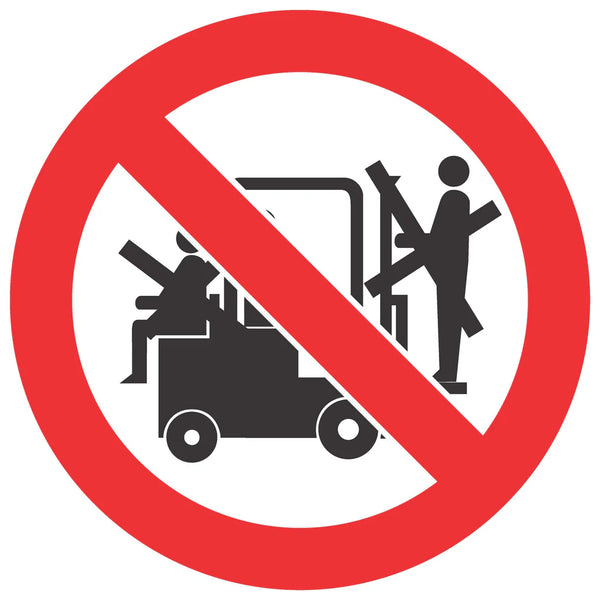 No Lifting On Forklifts SABS safety sign (PV29)