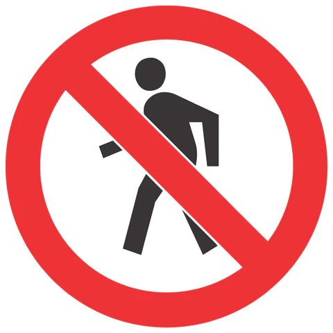 No Thoroughfare For Pedestrians SABS safety sign (PV3)