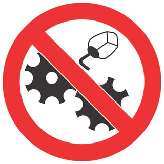 Do Not Clean Or Oil While In Motion SABS safety sign (PV35)