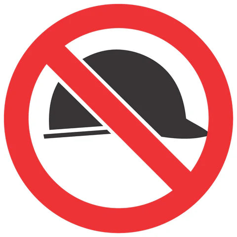 No Hard Hats SABS safety sign (PV38)