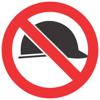 No Hard Hats SABS safety sign (PV38)